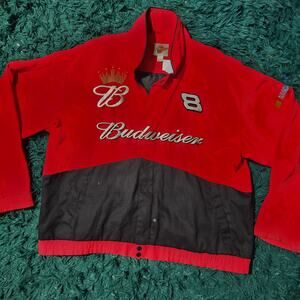 Vintage Budweiser NASCAR Winners Circle Racing Jacket Red Black XL